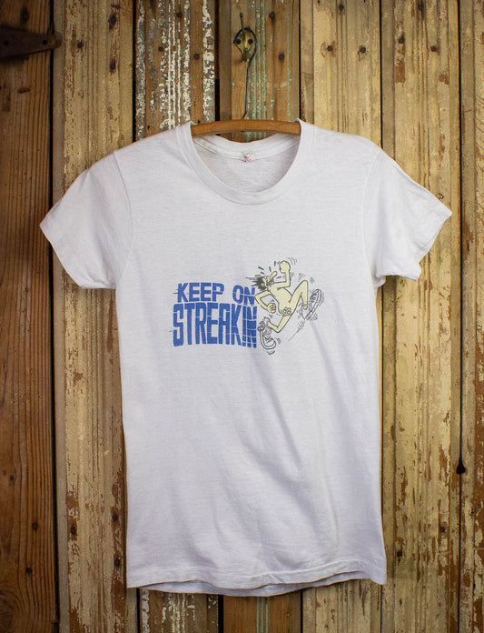 Vintage Keep On Streakin Graphic T Shirt 70s White XS