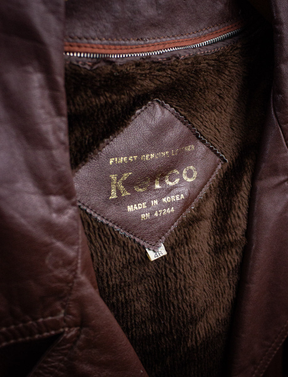 Vintage Kelco Brown Leather Blazer with Removable Lining XL