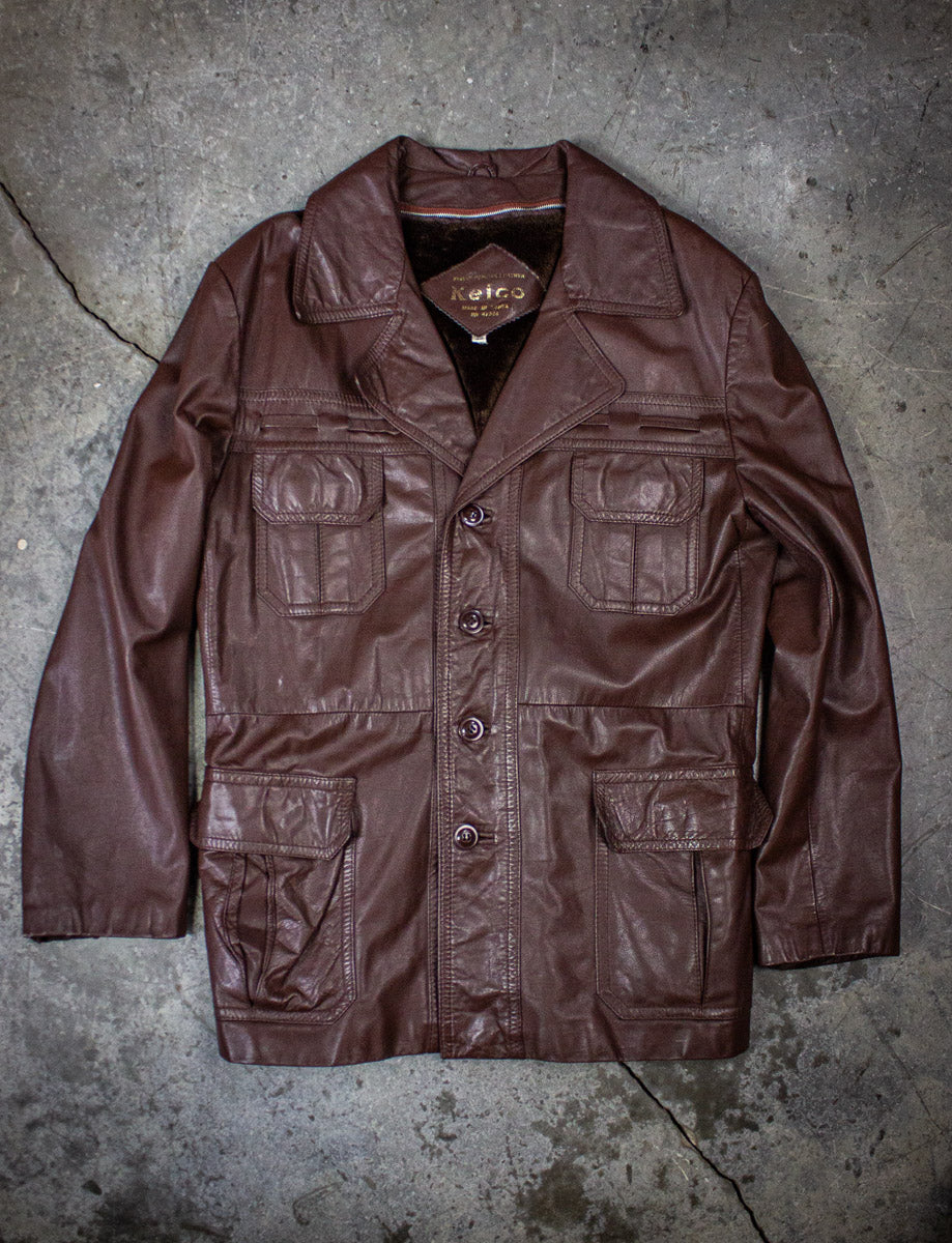 Vintage Kelco Brown Leather Blazer with Removable Lining XL