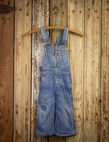 Vintage Kid's Big Smith Denim Overalls 40s Medium Wash – Black