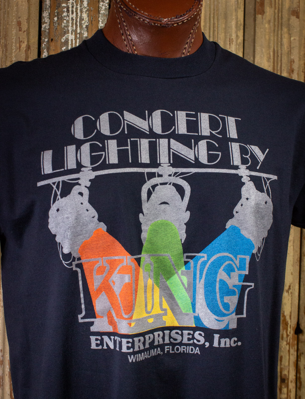 Vintage King Concert Lighting Graphic T Shirt 90s Black XL