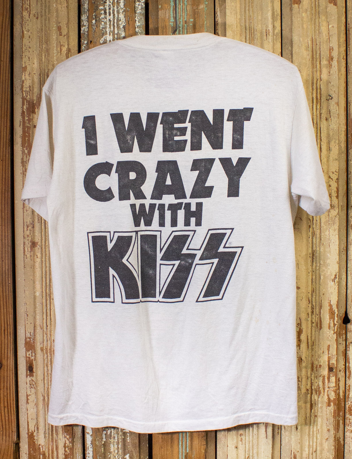Vintage Kiss I Went Crazy Concert T Shirt 1987 White Large
