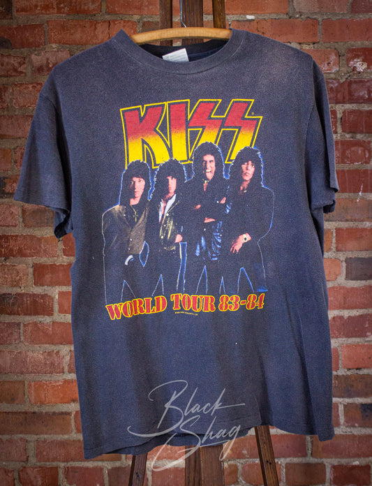Vintage Kiss World Tour Concert T Shirt 1983-84 Black Medium