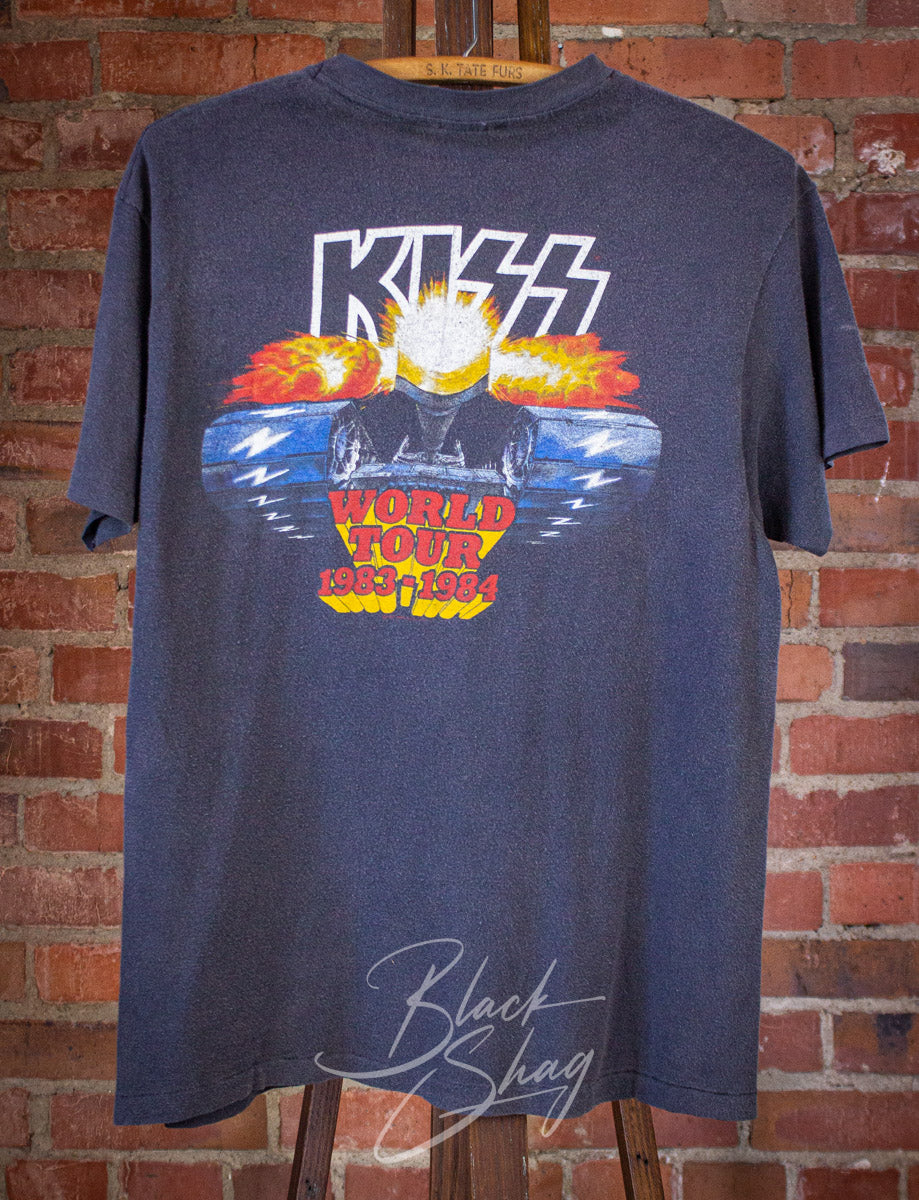 Vintage Kiss World Tour Concert T Shirt 1983-84 Black Medium
