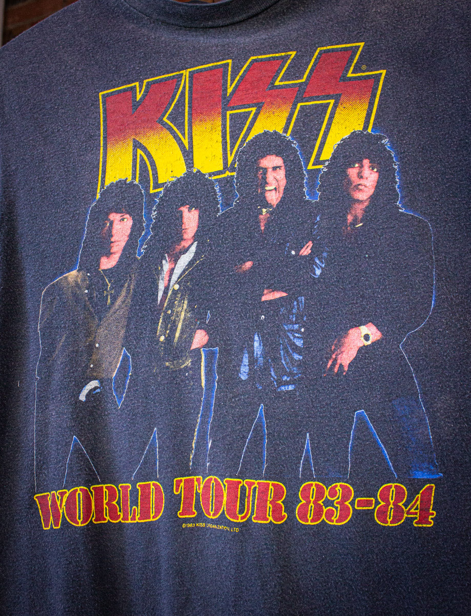 Vintage Kiss World Tour Concert T Shirt 1983-84 Black Medium