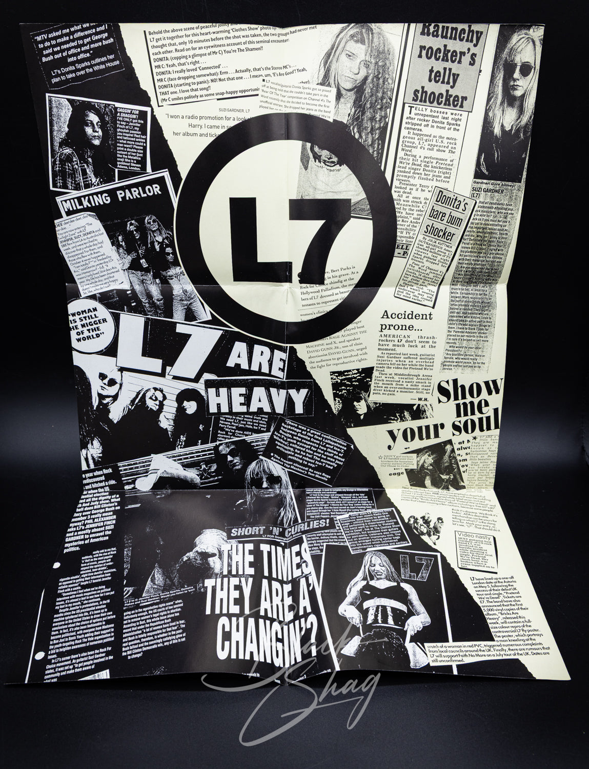 Vintage L7 Andres/The Bomb 7" Green Vinyl Poster Sleeve 1994