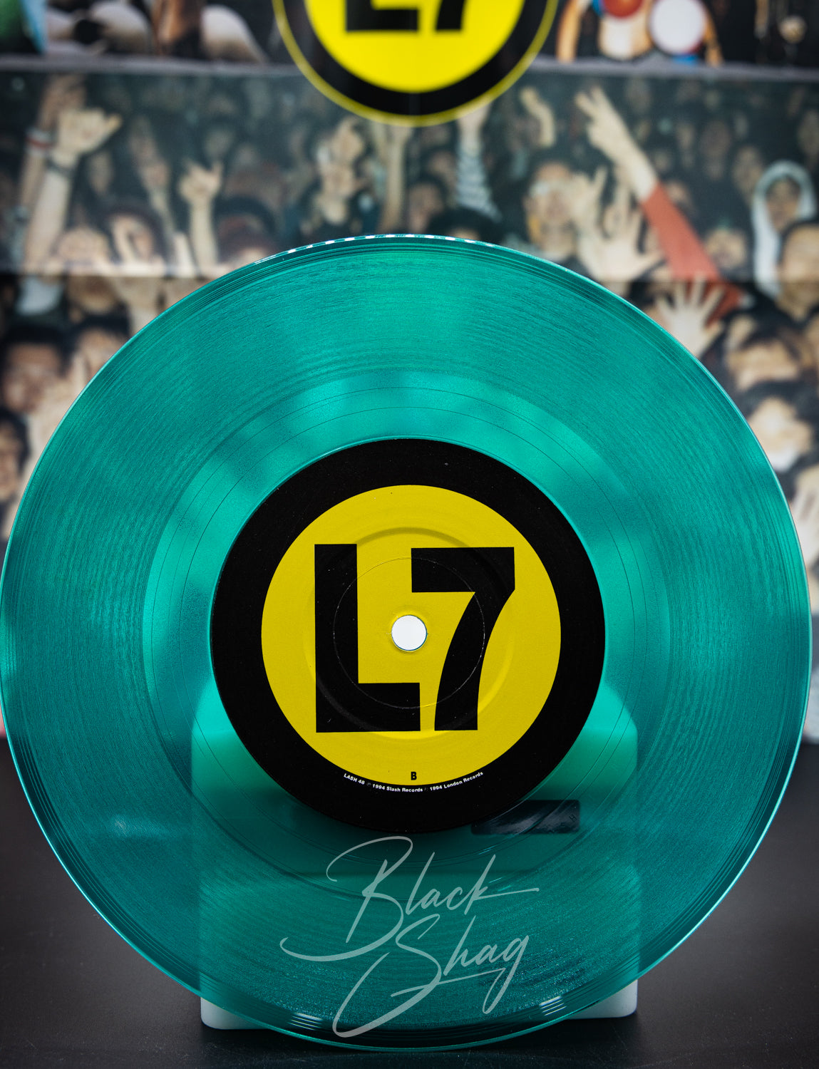 Vintage L7 Andres/The Bomb 7" Green Vinyl Poster Sleeve 1994
