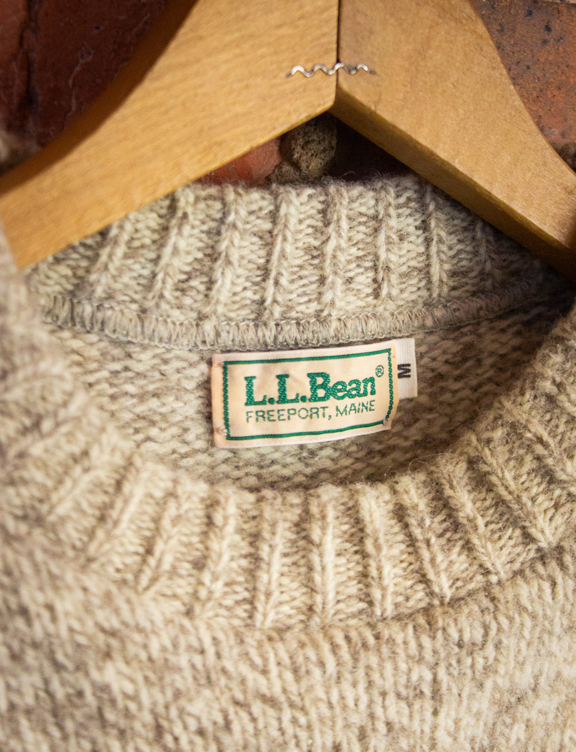 Vintage LL Bean Beige Sweater 80s