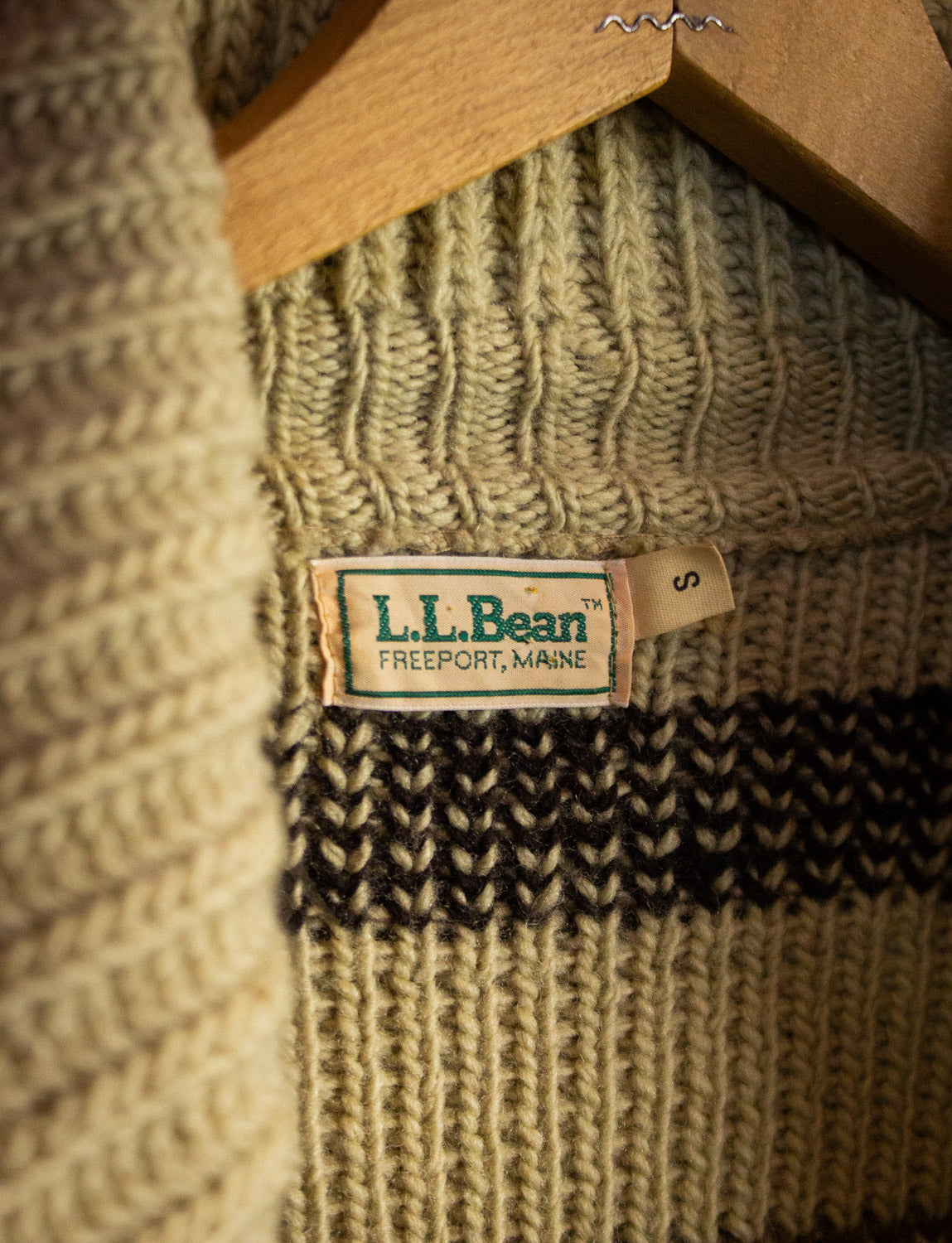 Vintage LL Bean Cowichan Cardigan Sweater 80s Medium