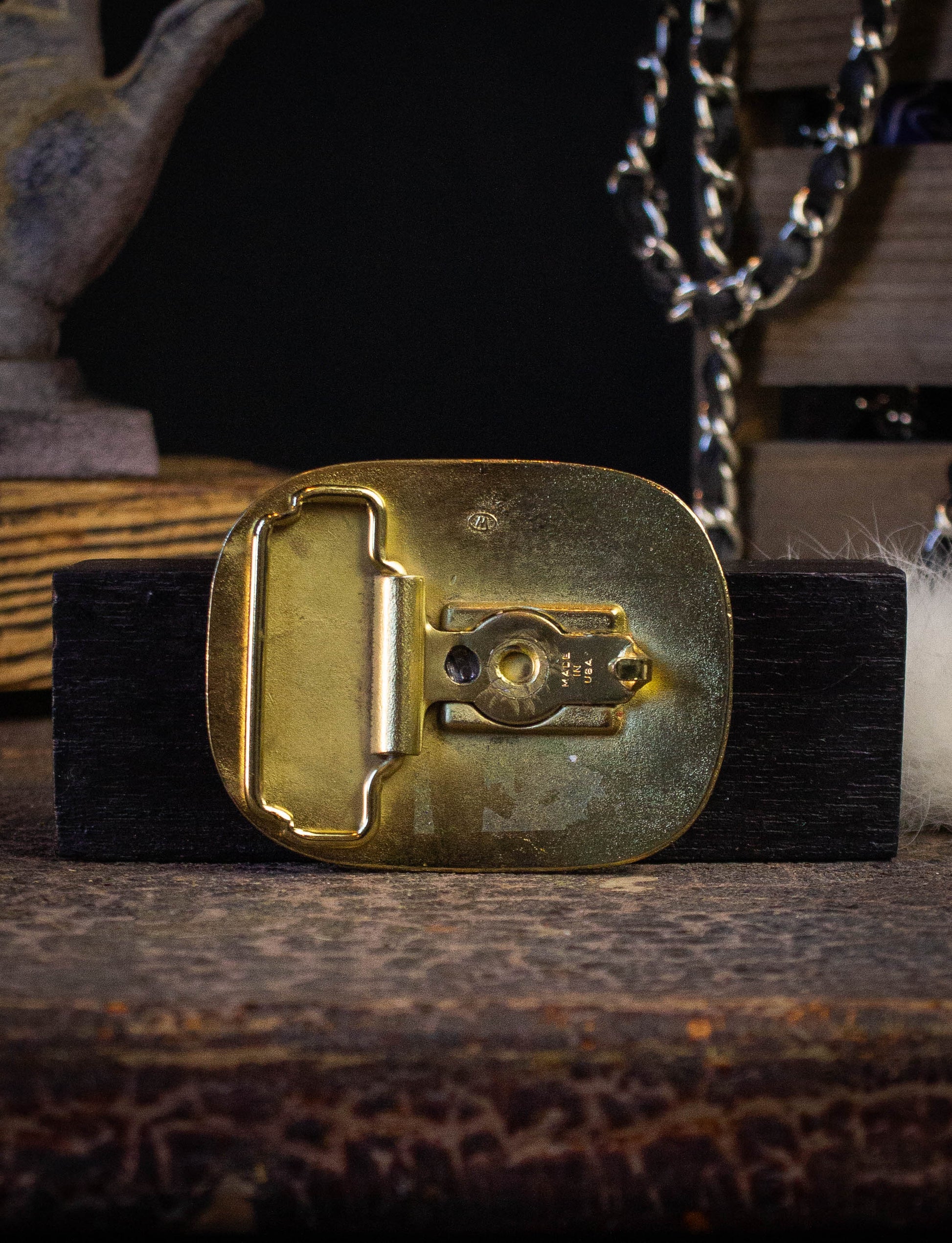 Vintage Dog Brass Belt Buckle