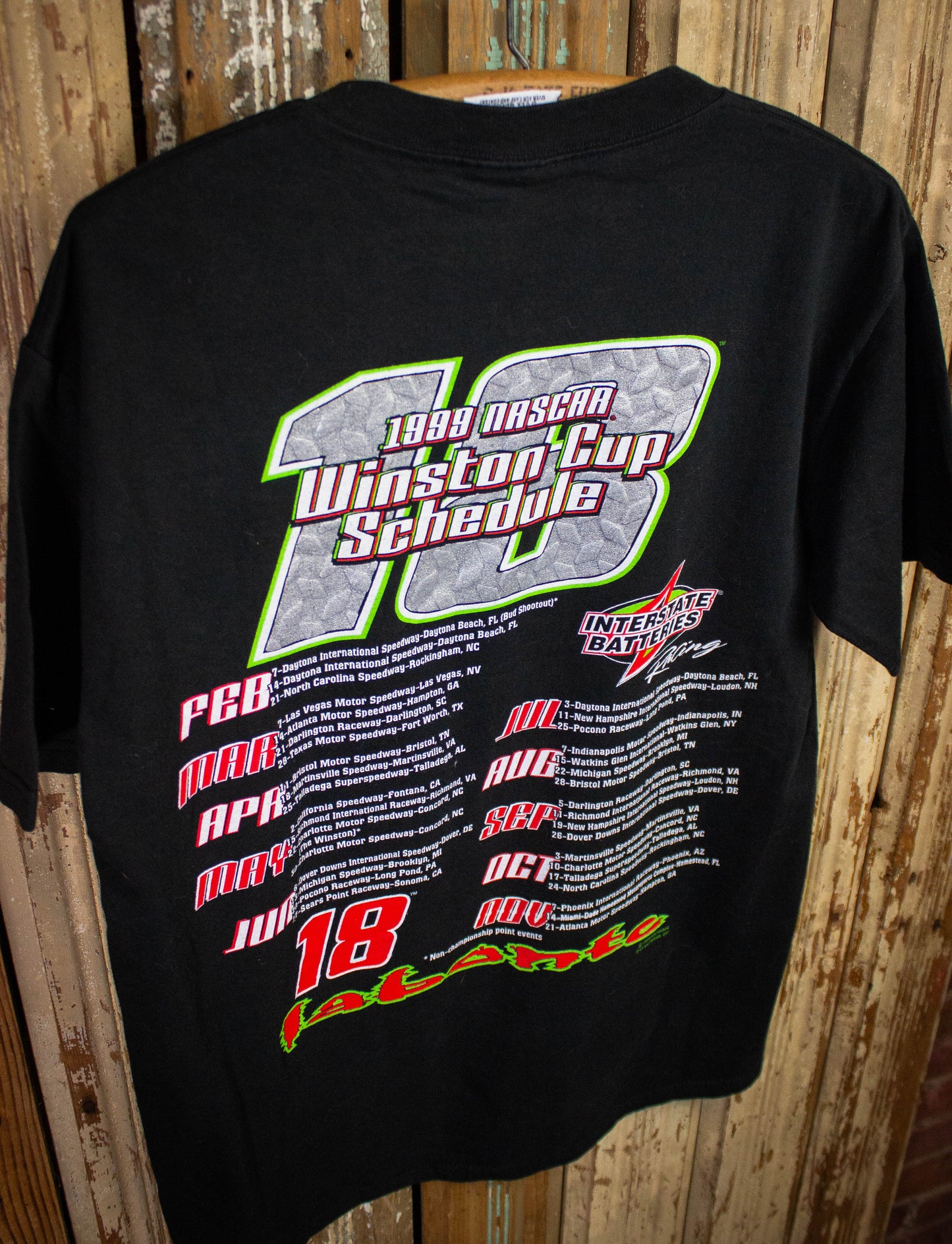 Vintage Bobby Labonte Blazing Racing Graphic T Shirt 1998 Black Medium