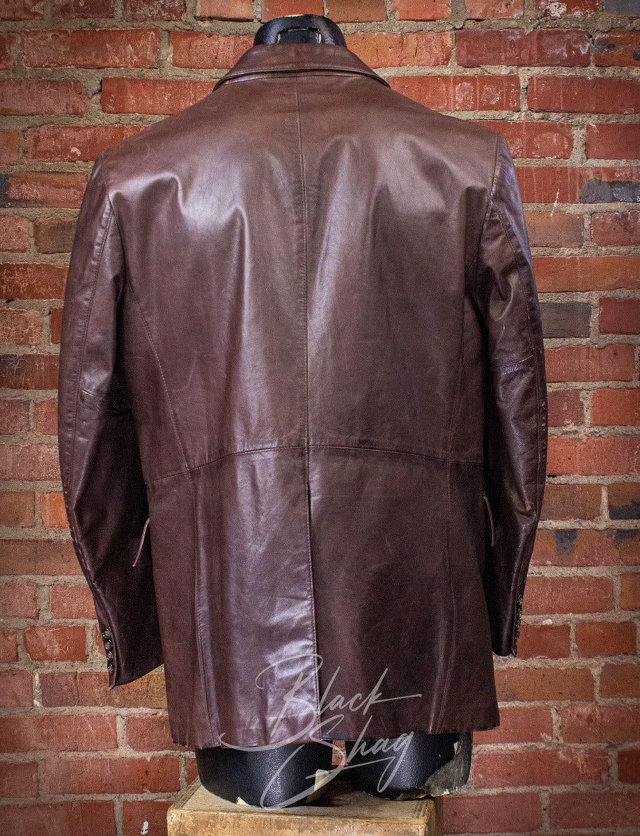 Vintage Lakeland Brown Leather Blazer 70s Large