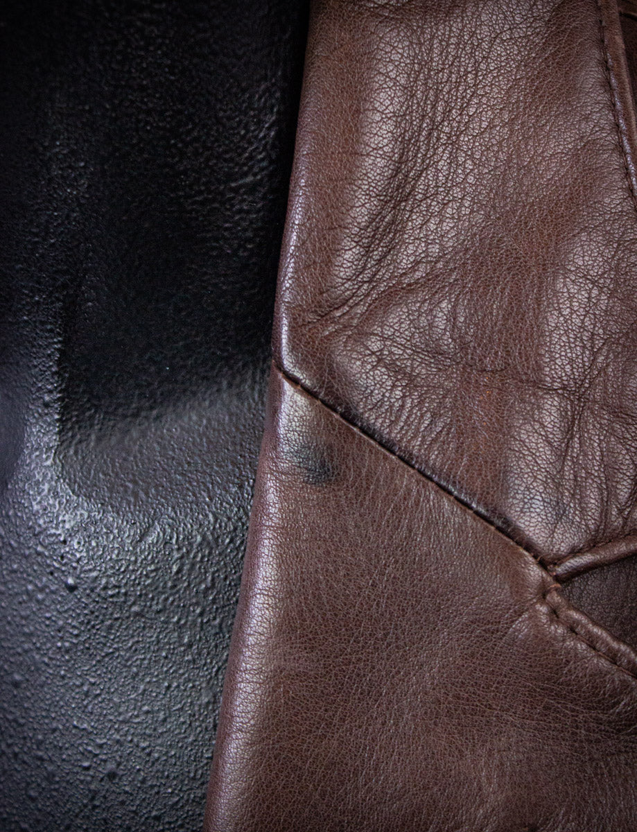 Vintage Lakeland Brown Leather Blazer 70s Large
