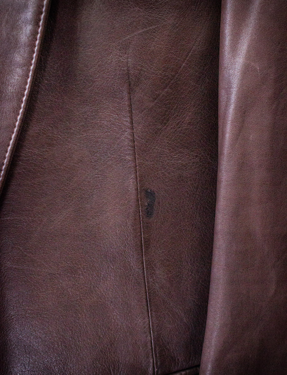 Vintage Lakeland Brown Leather Blazer 70s Large