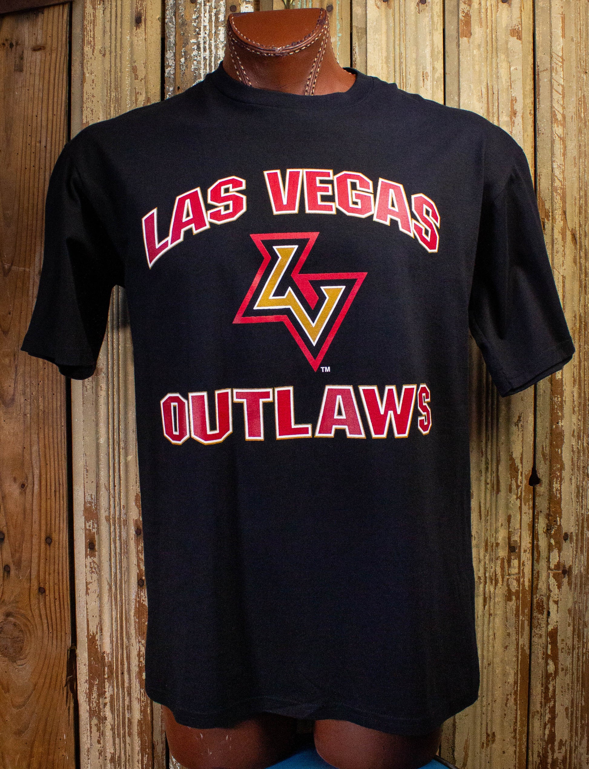 Vintage Las Vegas Outlaws XFL Graphic T Shirt 2001 Black XL