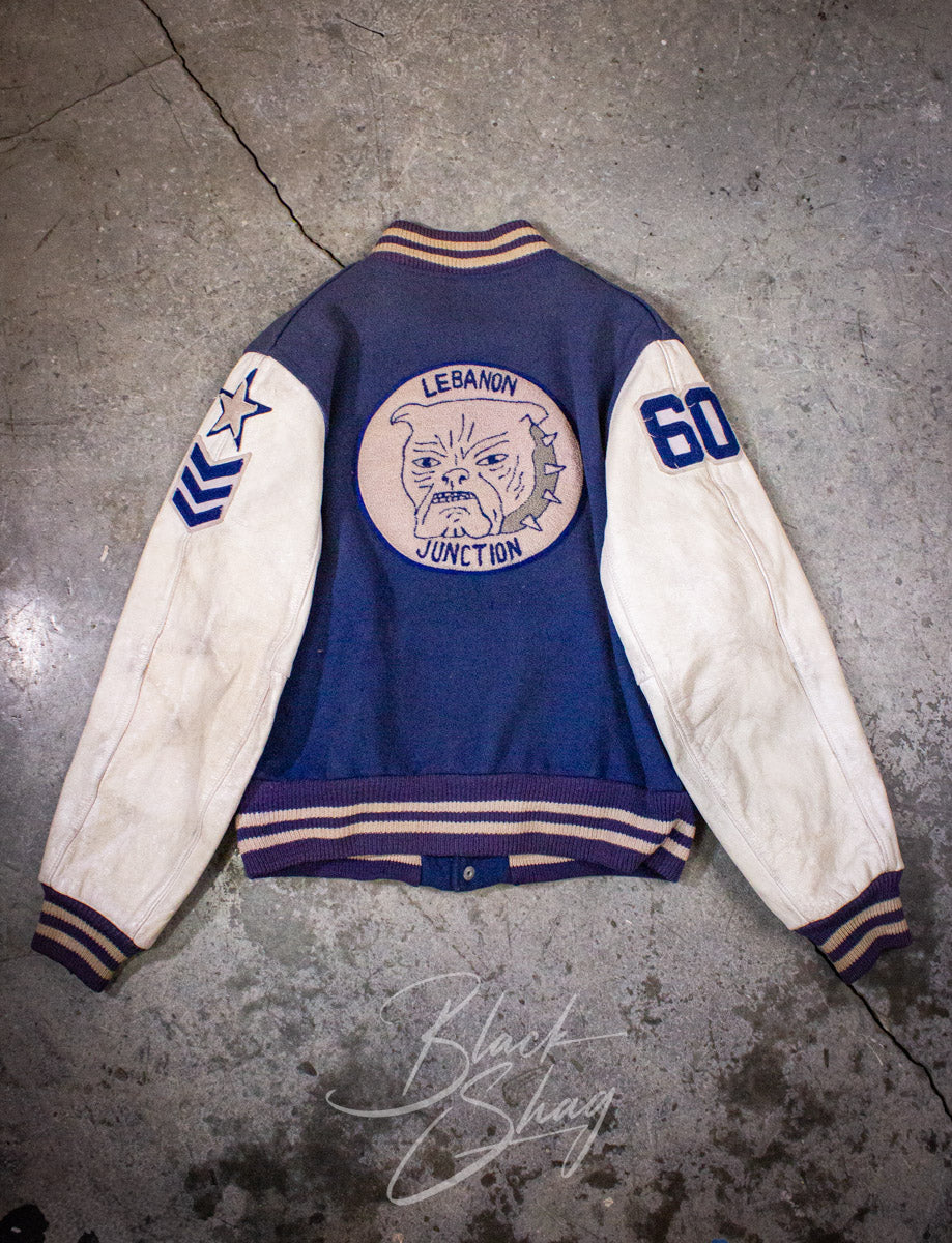 Vintage Lebanon Junction Varsity Jacket 70s Blue/White Small