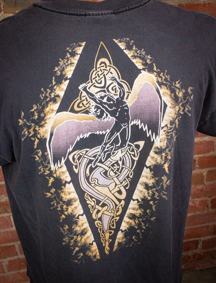 Vintage Led Zeppelin 4 Faces Concert T Shirt 90s XL – Black Shag