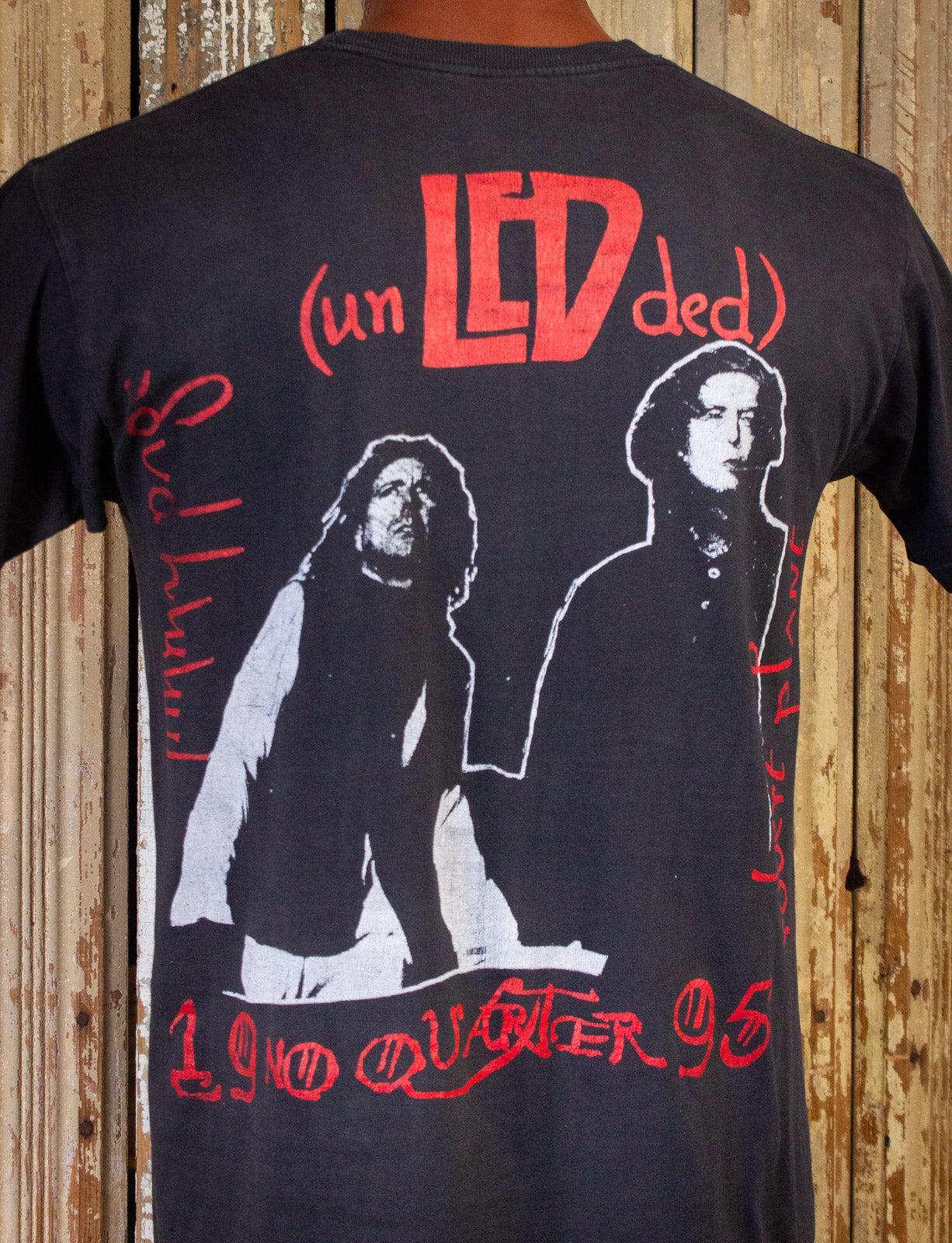 Vintage Led Zeppelin Jimmy Page Robert Plant Concert T Shirt 1995 Black Large