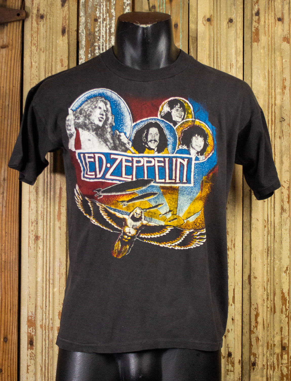 Vintage Led Zeppelin Parking Lot Concert T Shirt 70s Black Medium