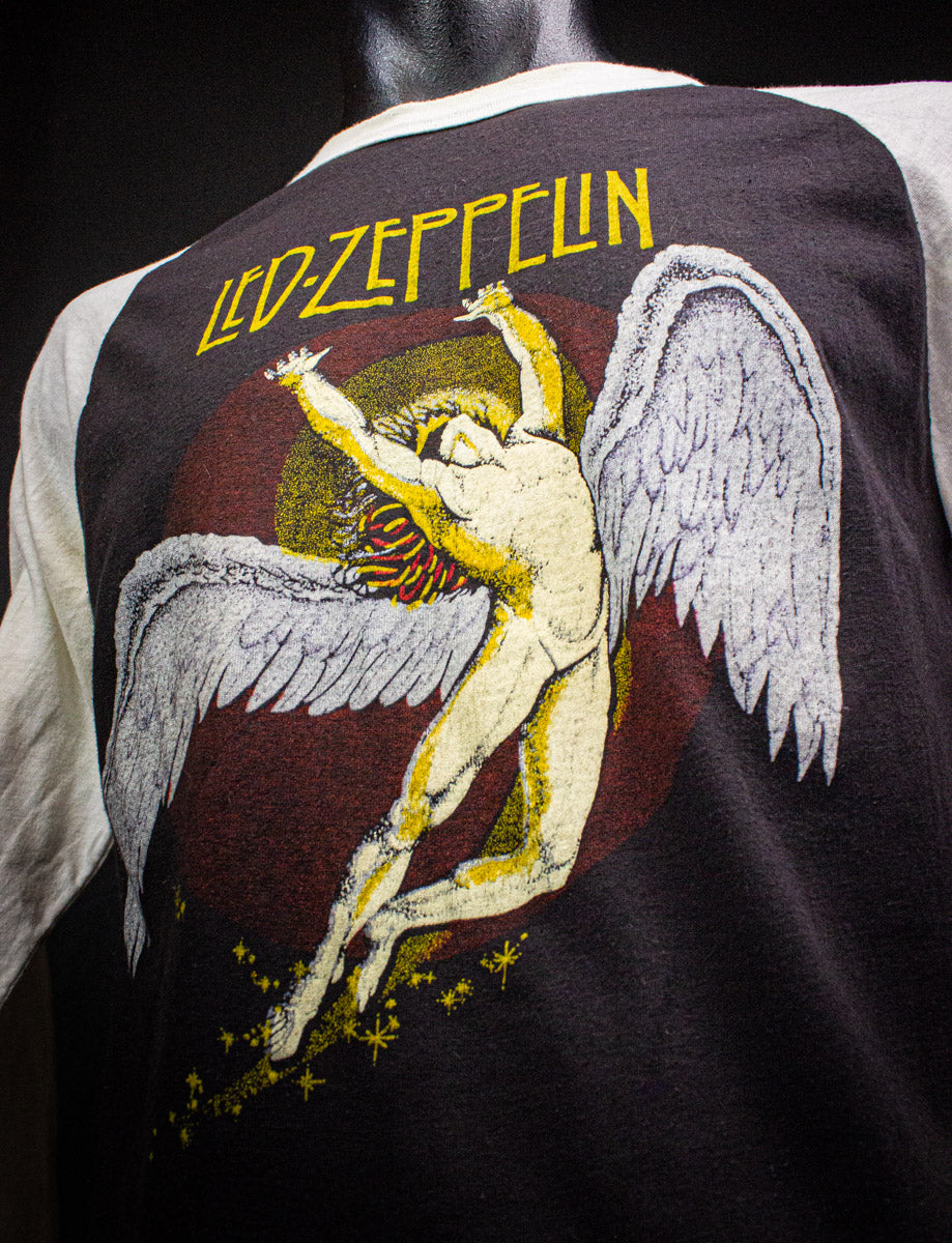 ビンテージ！LED ZEPPELIN SWAN SONG Tシャツ Vintage Led Zeppelin Swan Song Raglan Concert T Shirt 80s Medium