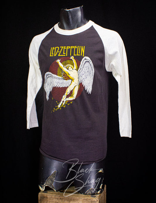 Vintage Led Zeppelin Swan Song Raglan Concert T Shirt 80s Medium