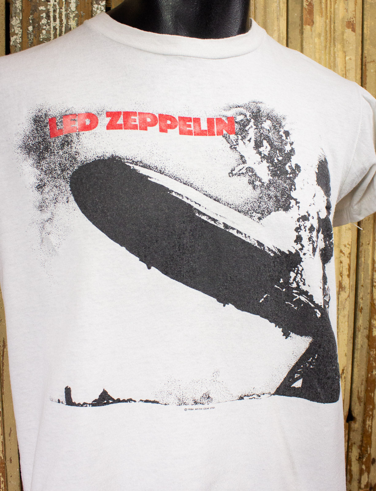 Vintage Led Zeppelin 1 T Shirt 1984 White Medium