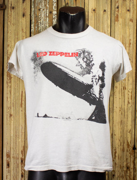 Vintage Led Zeppelin 1 T Shirt 1984 White Medium