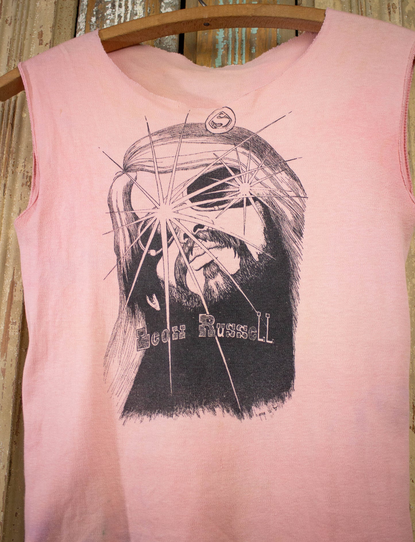 Vintage Leon Russell Cutoff Concert T Shirt 1972 Pink XS