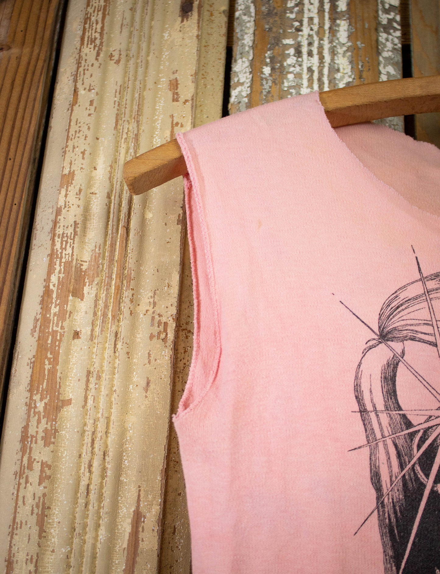 Vintage Leon Russell Cutoff Concert T Shirt 1972 Pink XS