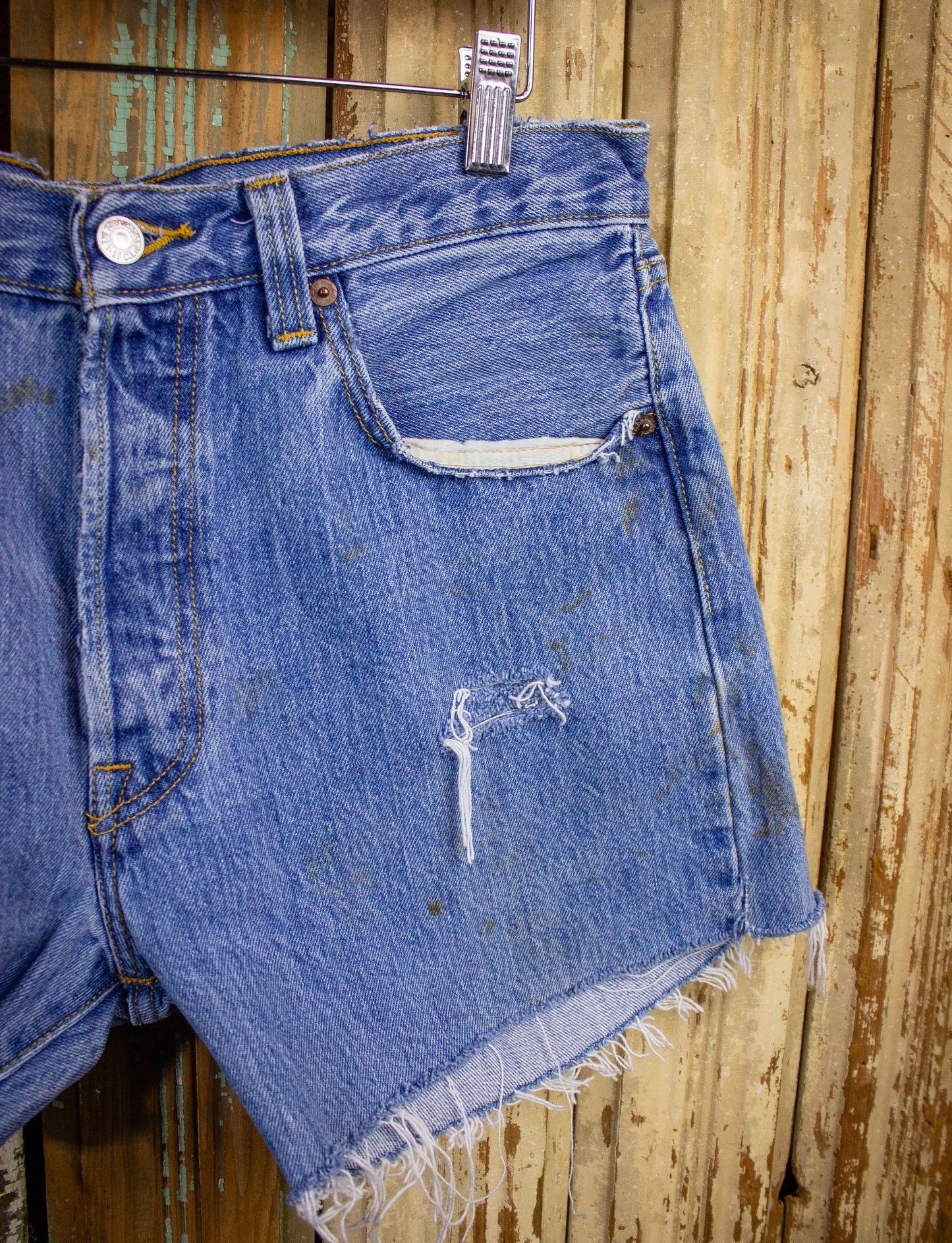 Vintage Levi's 501 Cut Off Denim Shorts Medium Wash 33w