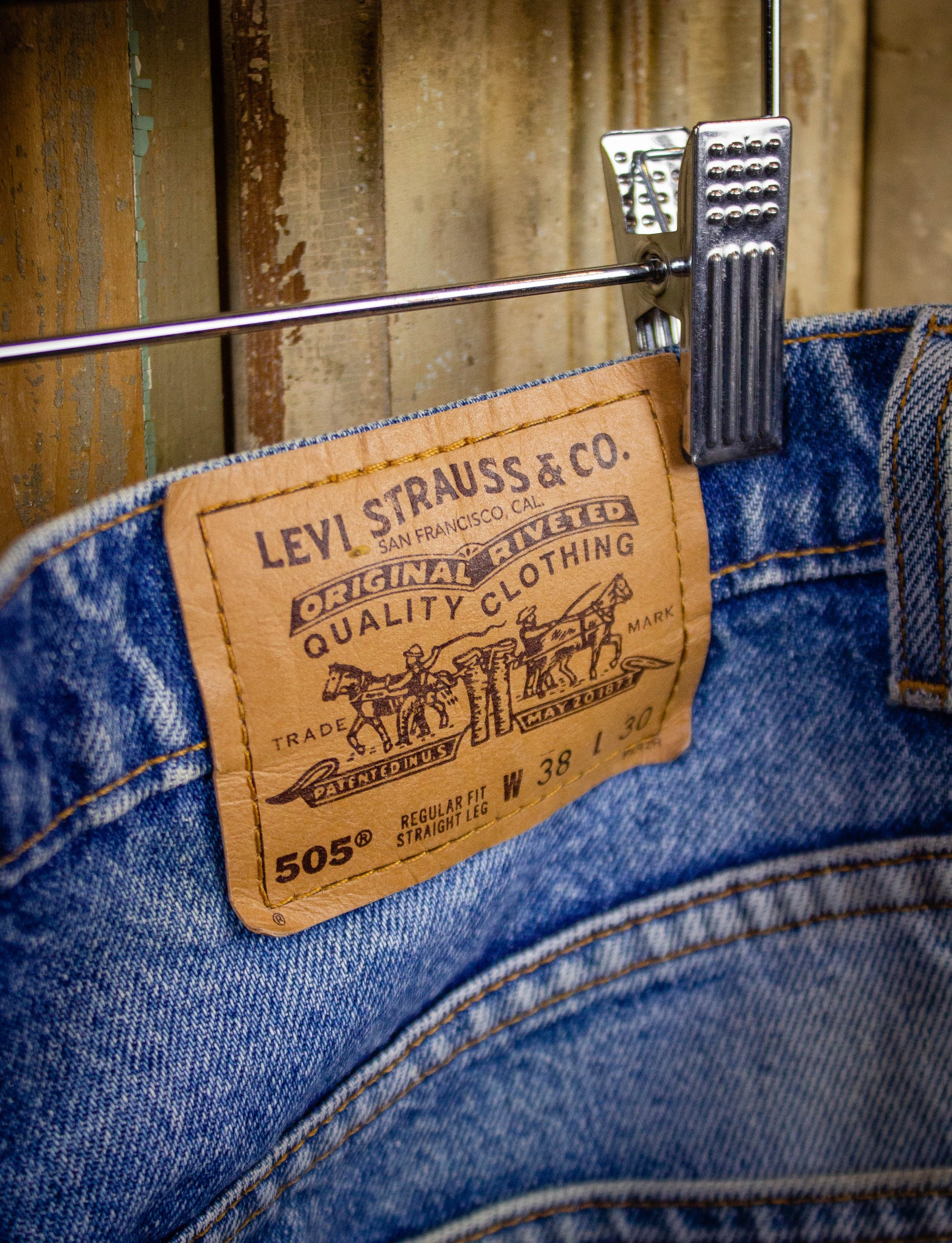 Vintage Levi's 505 Orange Tab Cut Off Jean Shorts Medium Wash 38w
