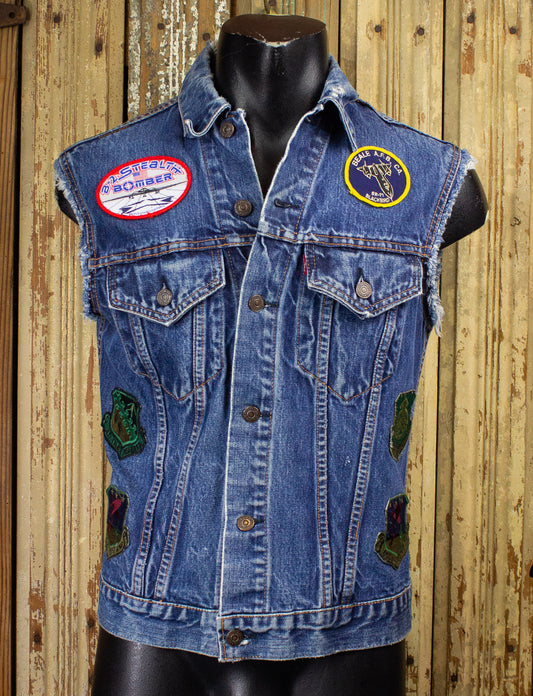 Vintage Levi's Big E Denim Vest With Patches 60s Small