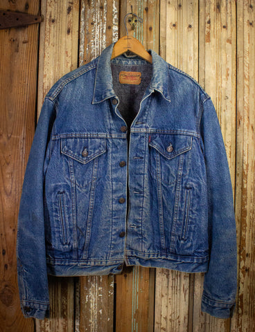Vintage French Workwear Denim Chore Jacket Blue Small/Medium