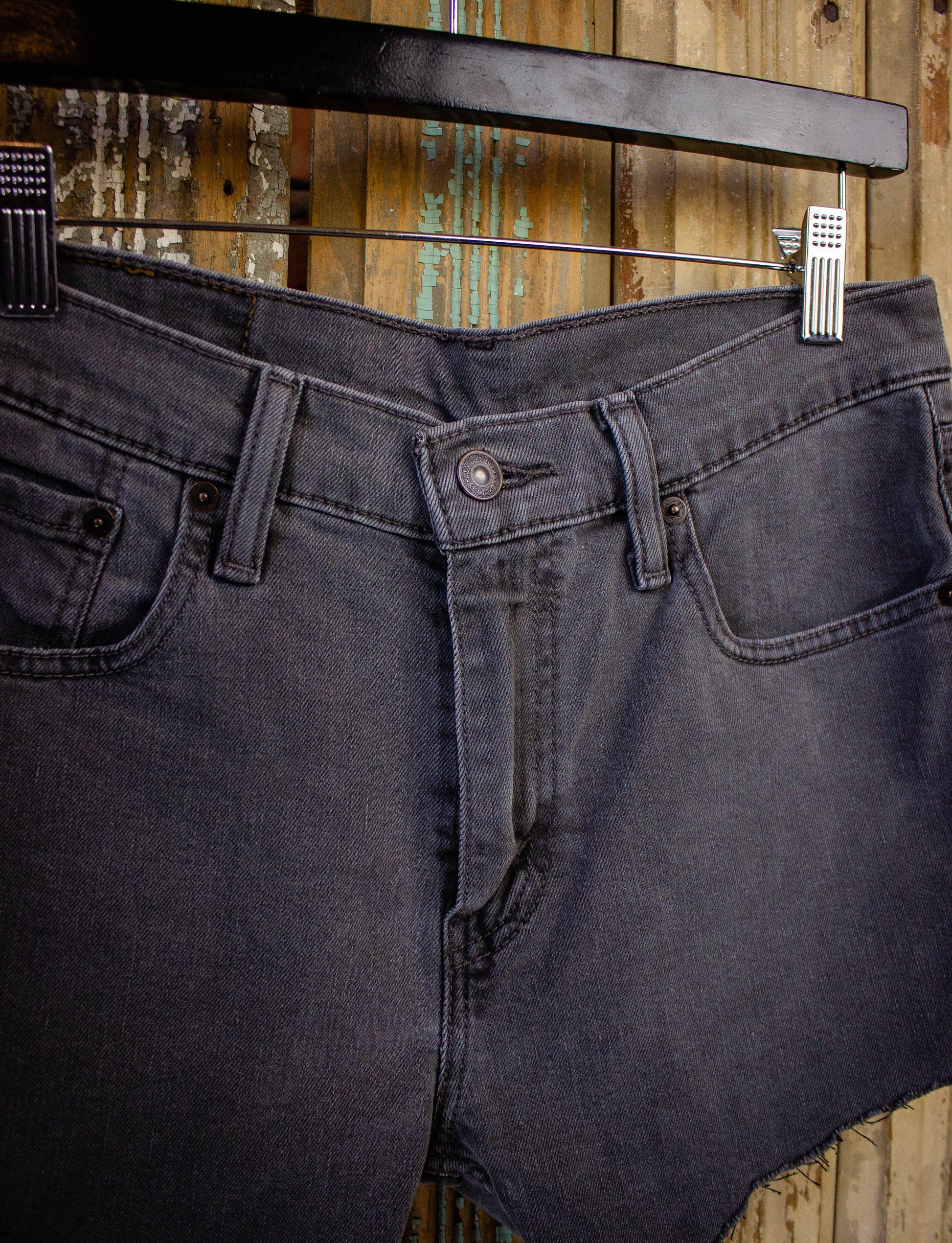 Vintage Levi's Cut Off Denim Shorts Black 30w