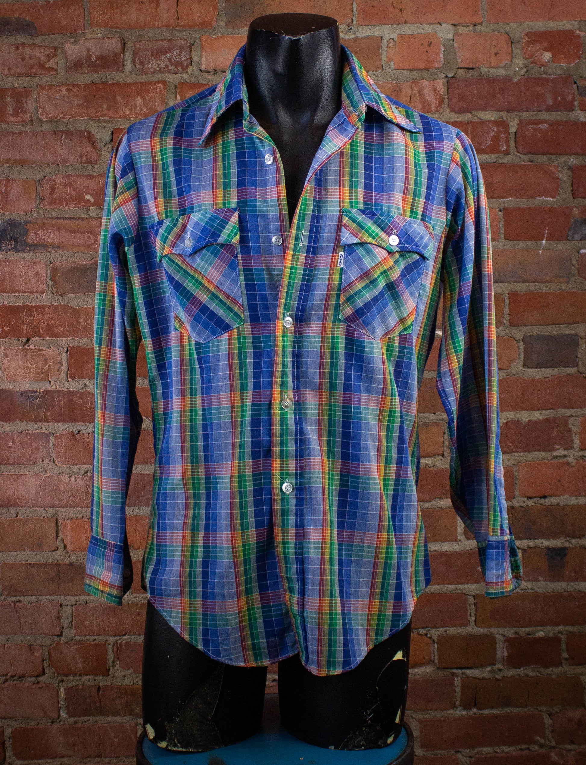 Vintage Levi's Rainbow Plaid Button Up Shirt Medium