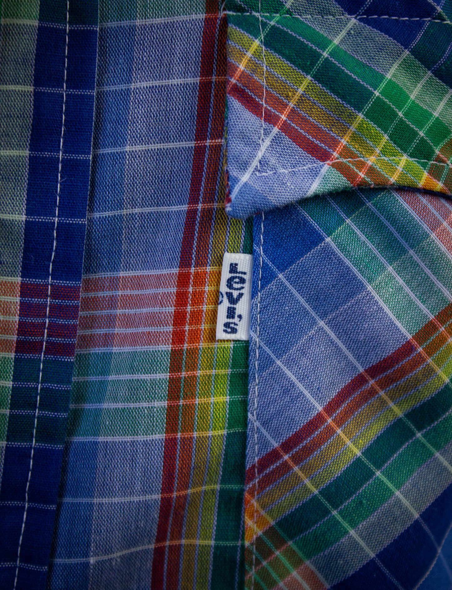 Vintage Levi's Rainbow Plaid Button Up Shirt Medium