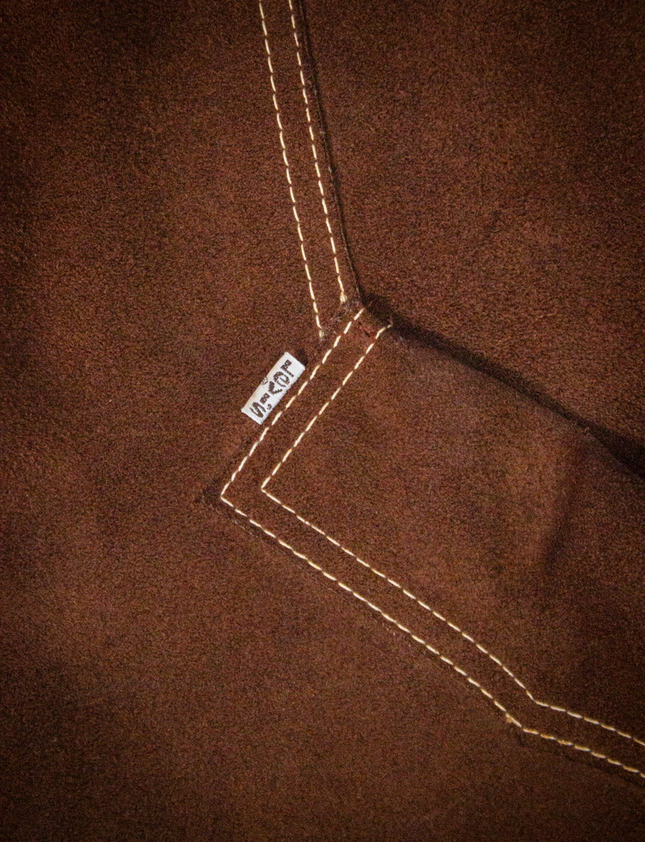 Vintage Levi's Sherpa Brown Suede Vest Medium