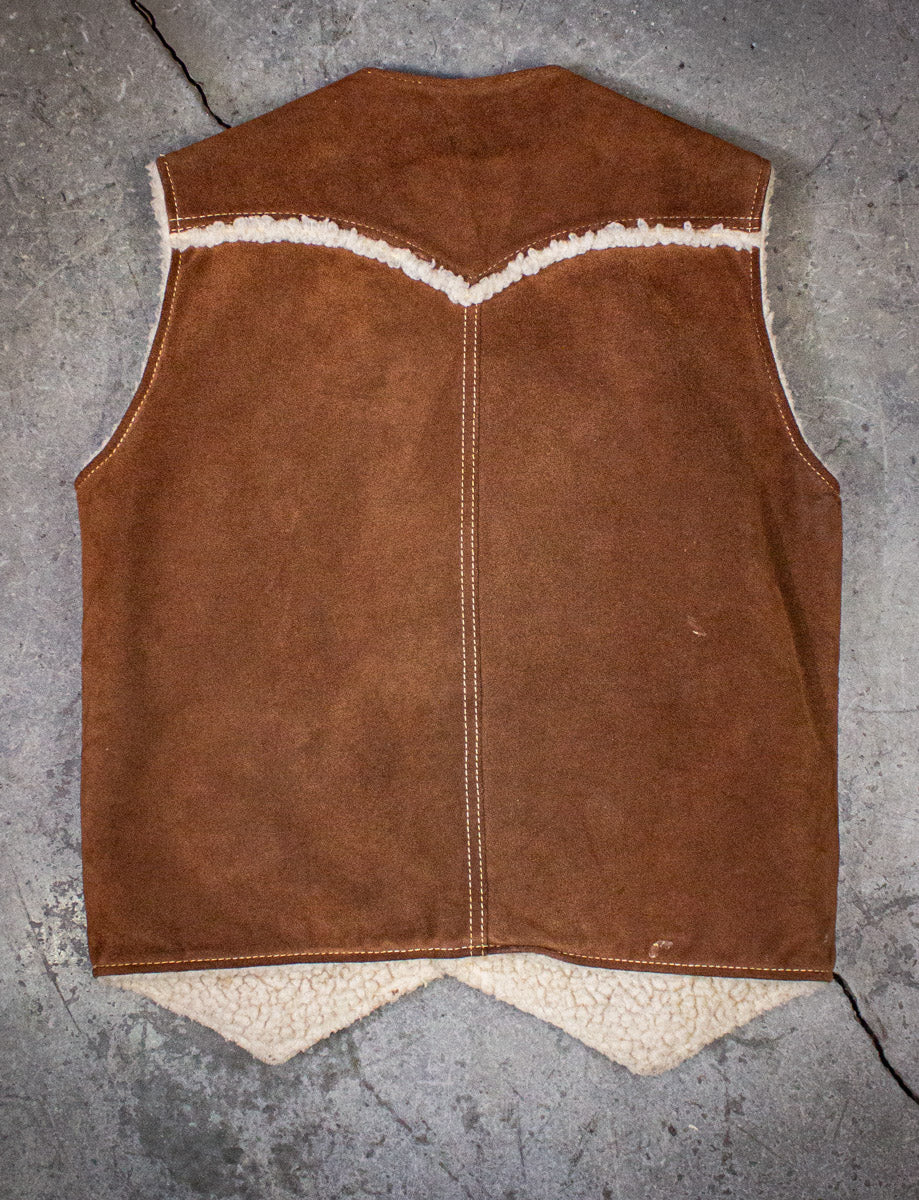 Vintage Levi's Sherpa Brown Suede Vest Medium