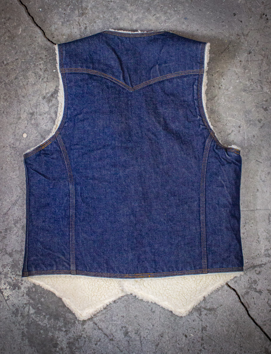 Vintage Levi's Orange Tab Sherpa Denim Vest 80s Medium