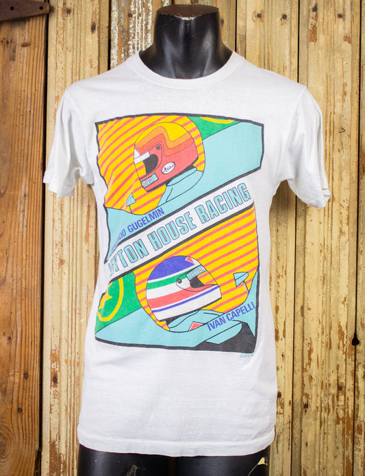Vintage Leyton House Drag Racing Graphic T Shirt 1989 White Medium