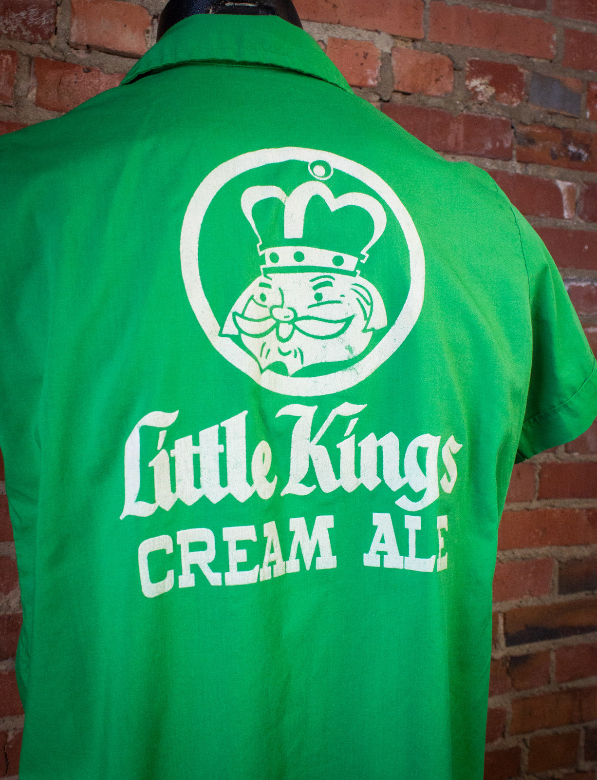 Vintage Olympian Little Kings Cream Ale Bowling Shirt 60s Green Medium