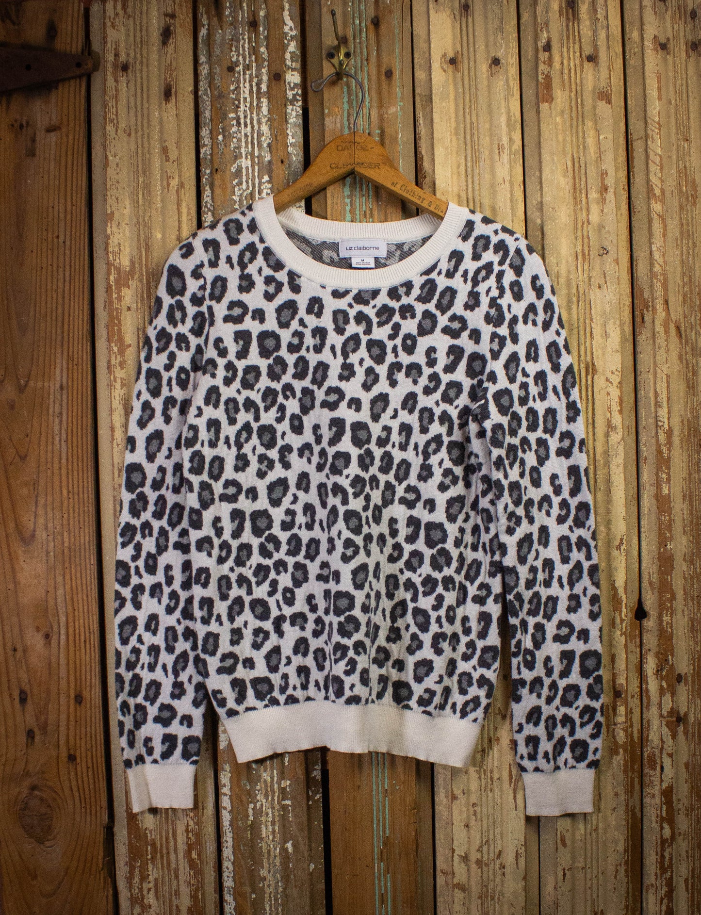 Vintage 80s Liz Claiborne Leopard Sweater Medium