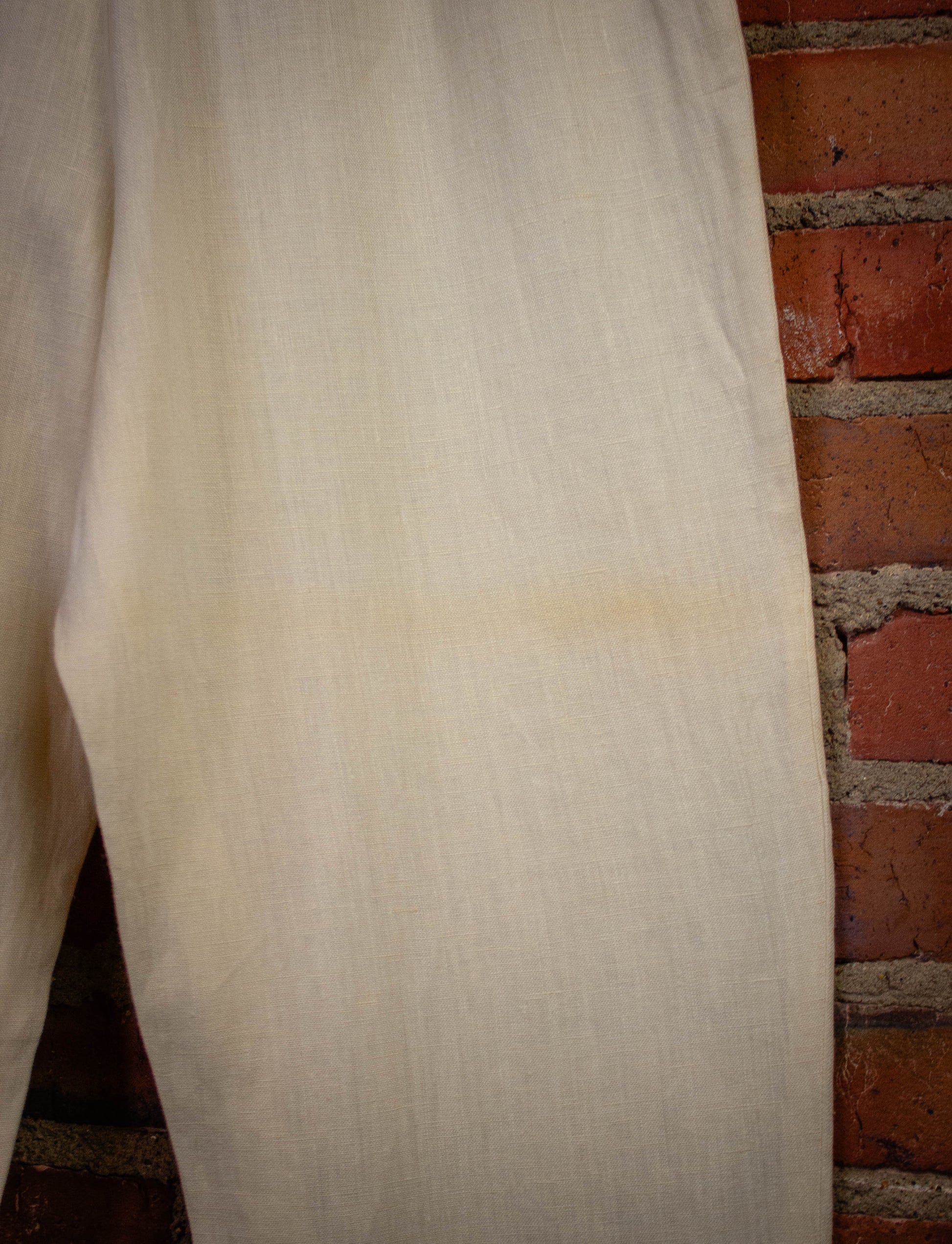 Vintage Lizsport Deadstock Linen Pants 80s White Size 10