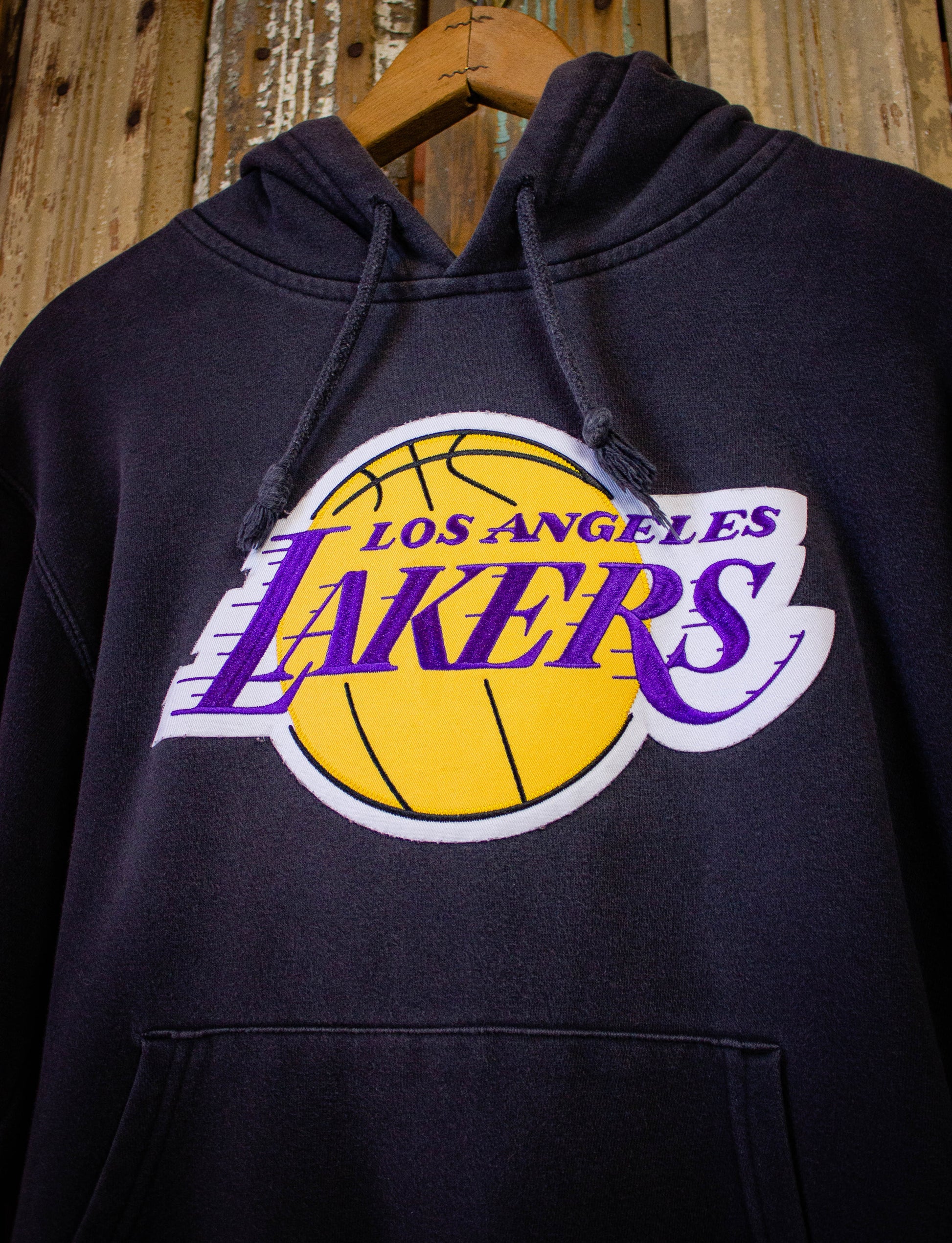 Vintage Los Angeles Lakers Hoodie 90s Black Small/Medium