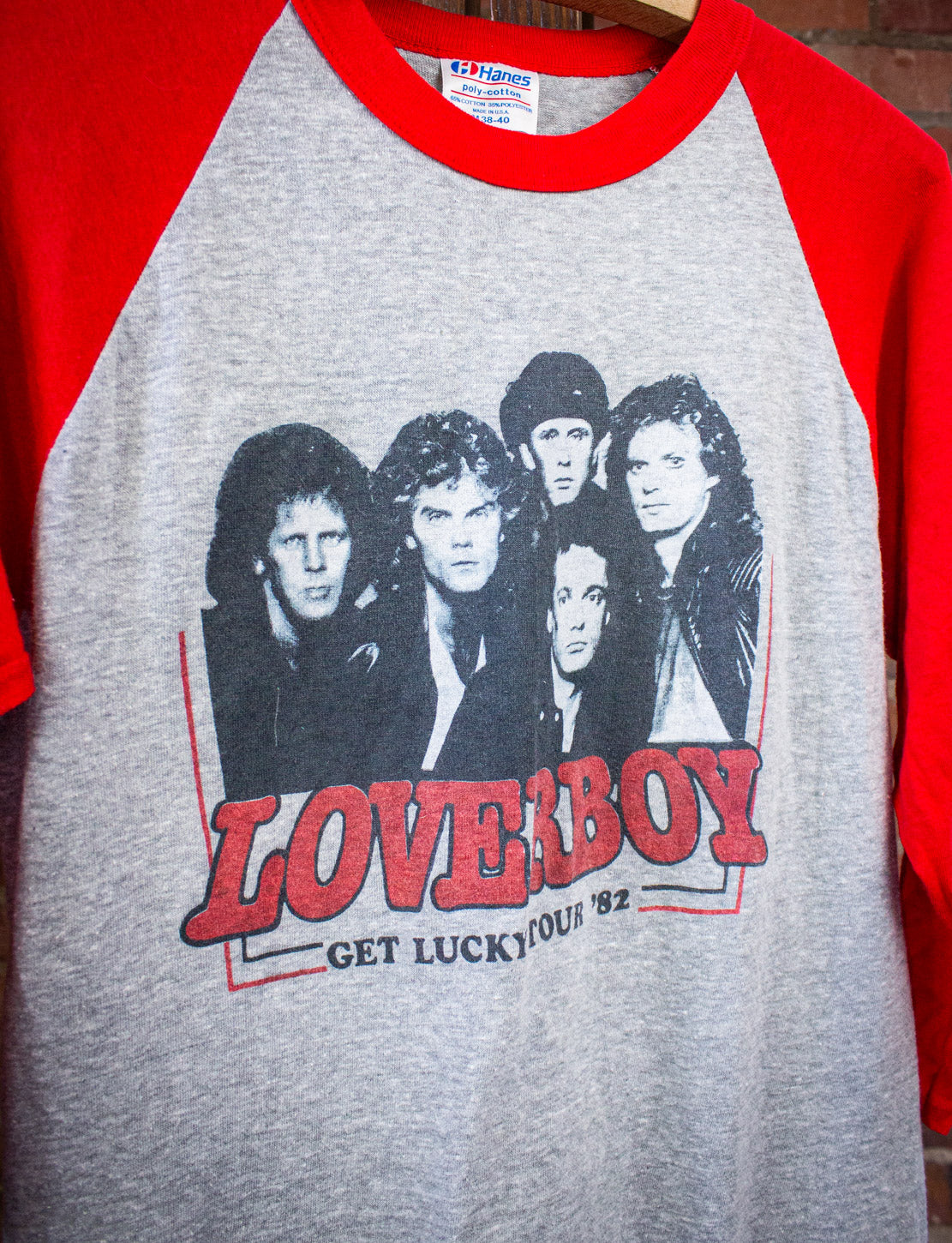 Vintage Loverboy Get Lucky Concert T Shirt 1983 Gray/Red Small/Medium