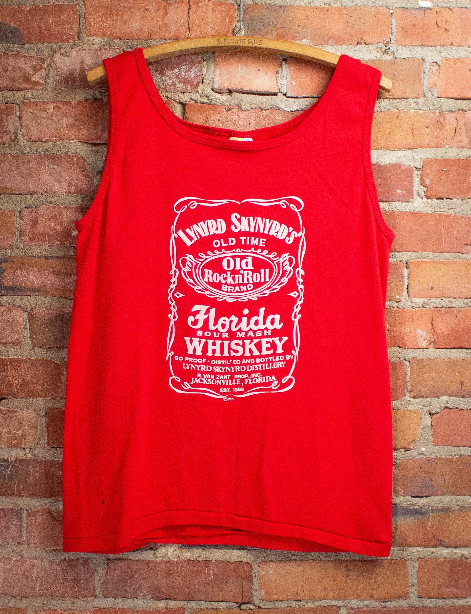Vintage Lynyrd Skynyrd Florida Whiskey Tank Graphic T-Shirt 1970s S