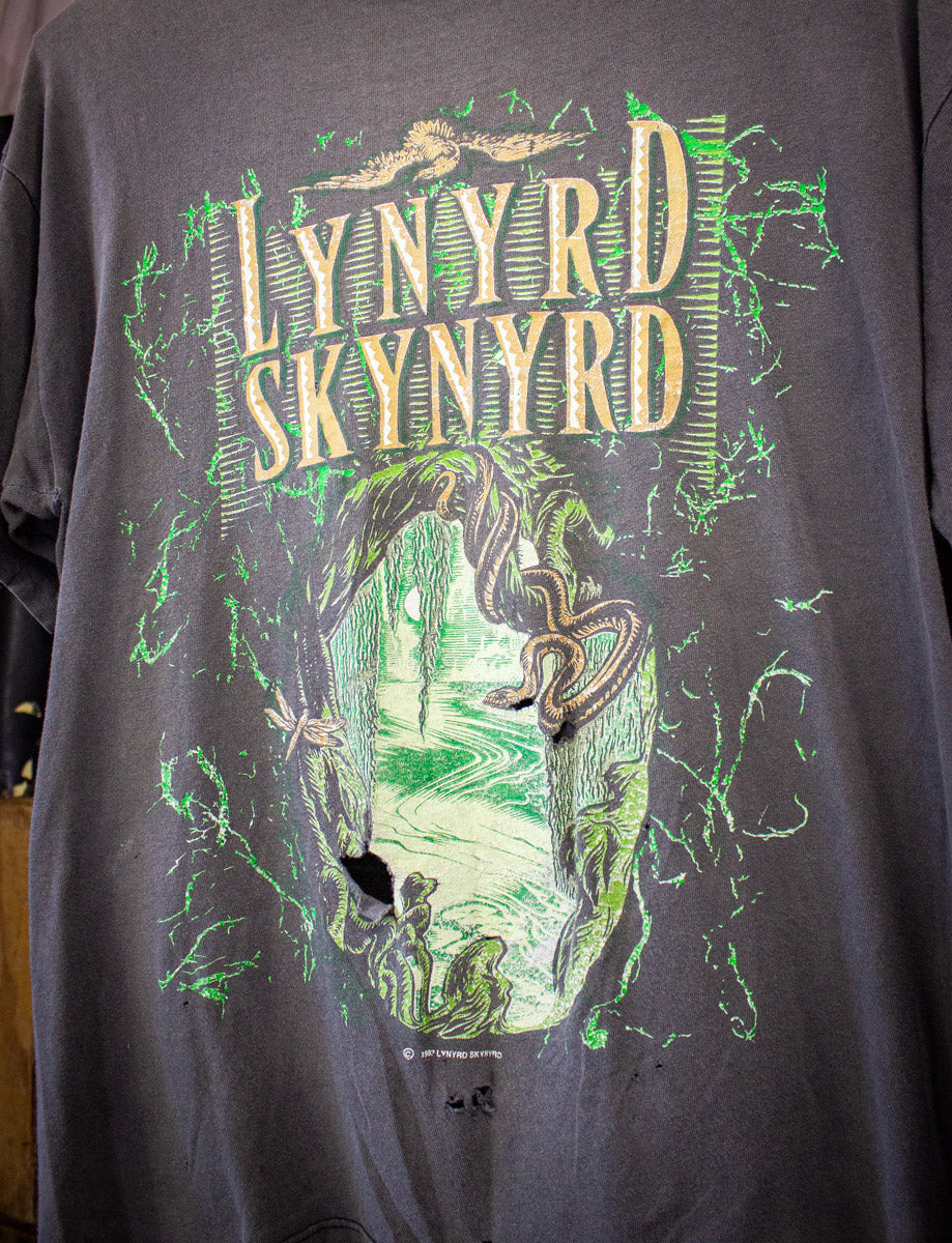 Vintage Lynyrd Skynyrd World Tour Concert T Shirt 1993 Gray Medium