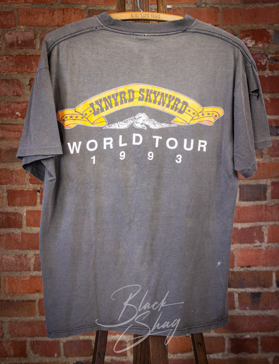 Vintage Lynyrd Skynyrd World Tour Concert T Shirt 1993 Gray Medium