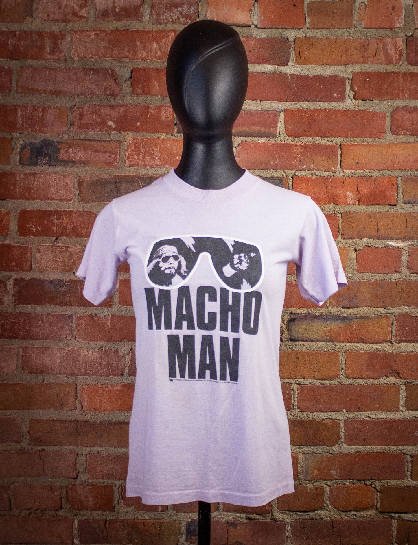 Vintage WWF Macho Man Randy Savage Graphic Wrestling T Shirt 1988 Purple XS