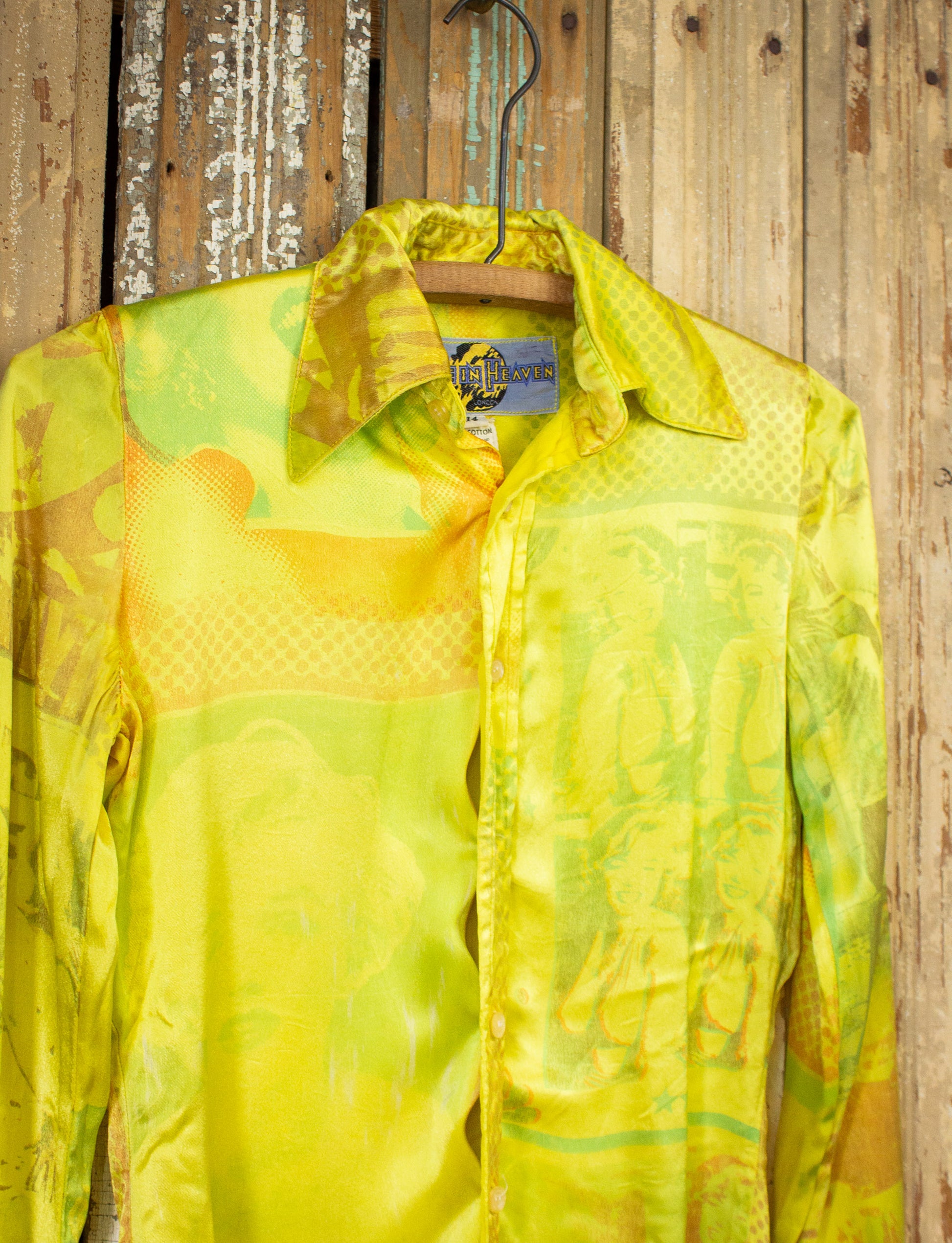 Vintage Made In Heaven Marilyn Button Up 1970s Yellow Small